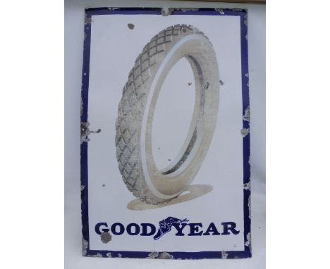 A Goodyear pictorial rectangular enamel sign, 30 x 45".