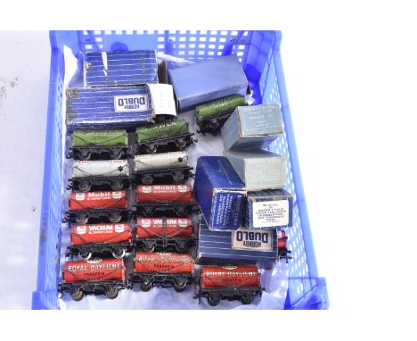 Hornby-Dublo 00 Gauge 3-Rail Tank Wagons,  Power Petrol (5, two boxed), Esso silver (3, one boxed), Mobil (3, two boxed), Vac
