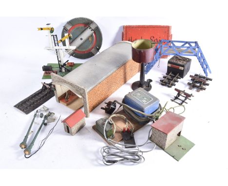 Adapted Hornby and Other 0 Gauge Scenic Items and Layout Materials, Hornby items including a remote-operated (electric) junct