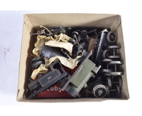 Bing and other 0 Gauge Locomotive parts, including Bing LNWR 'North London' 0-4-0 tank body only, in lined black as no 2663, 