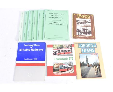 A Multitude of assorted Railway and Tram Books, a number by C Hamilton Ellis, six books of GWR Signal Box Diagrams (Pryer - v