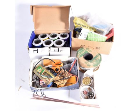 Large collection of Model Railway Tools and wiring for 00 and N Gauge, including Screwdrivers, drill, Soldering Iron, Nuts, b