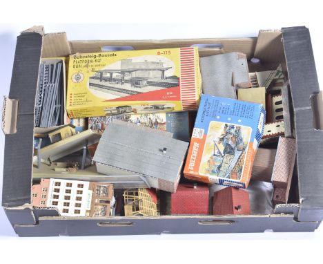 Large collection of 1960s-1970s HO Gauge Stations Buildings Bridges and other Accessories by Vollmer Faller  and other makers