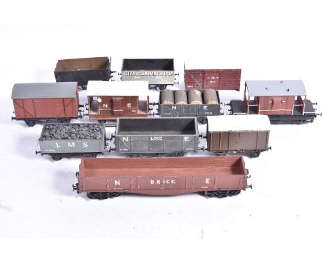 Later Kit-built 0 Gauge Freight Stock, all with fine-scale wheels, including NE bogie brick wagon, loco coal wagon, 5-plank o