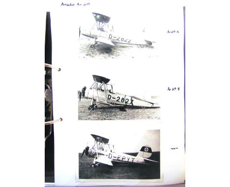 [PHOTOGRAPHS]. AVIATION  Approximately 610 reprinted black and white photographs of early to mid 20th century German and othe