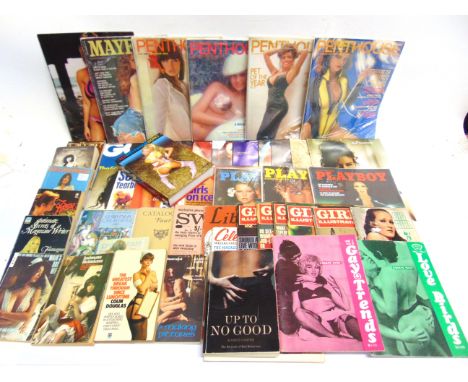 ASSORTED EROTIC LITERATURE &amp; EPHEMERA  comprising nineteen magazines, including Playboy (3), Penthouse (4), Mayfair (1), 