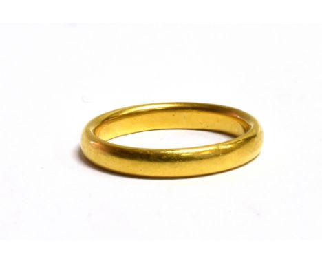 A 22CT GOLD RING  hallmarked for Birmingham, date letter B, maker G &amp; S, ring size P, weight 5.7grams approx.