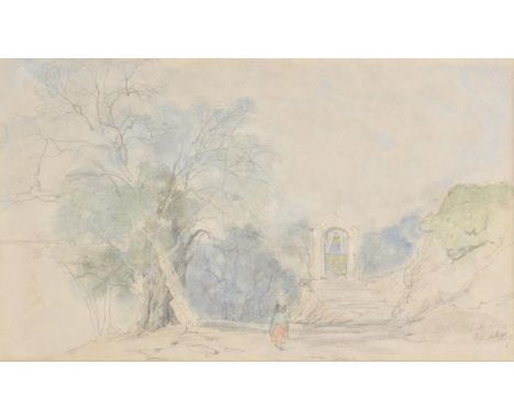 *Attributed to Edward Lear (1812-1888). Tivoli, 24th October 1839,  pencil and watercolour on paper, unsigned, but inscribed 