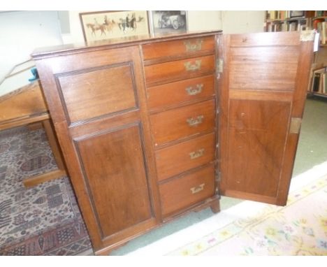 *Collectors Chest. A Victorian mahogany collectors chest,  the two panelled doors enclosing on bracket supports, enclosing mu