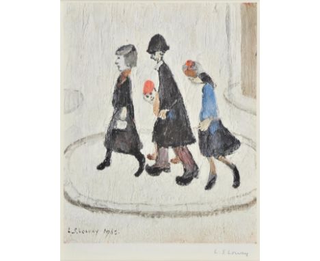 *@Lowry (Laurence Stephen, 1887-1976). The Family, offset lithograph in colour, Fine Art Trade Guild blindstamp to lower marg