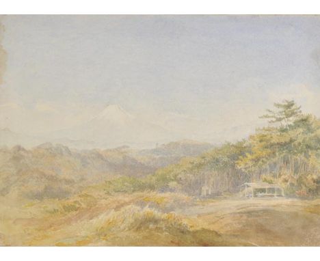 *Dowson (Russell 1841 - 1914). Fuji Sama from the Plains of Heaven, watercolour, 25.5 x 35.5 cm ( 10 x 14 in) with two other 