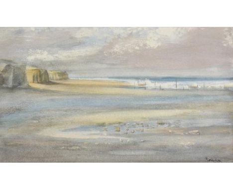 *Bawden (Richard, 1936-). Suffolk Coast,  watercolour, pen & ink and body colour, signed lower right, 230 x 390 mm (9 x 15.25