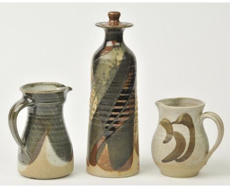 *Newman (Bryan, 1935-). for Aller Vale Pottery, Bottle vase with stopper, wheel-made stoneware bottle vase with original stop