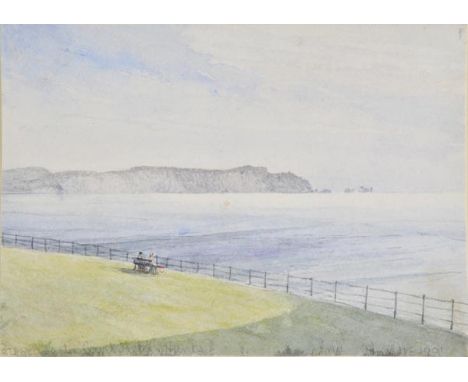 *Sells (Alfred, 1822-1908). The Needles from Barton Court Hotel, Hampshire, August 1901,  watercolour on paper, inscribed and