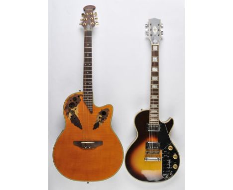 *Guitar. A Tanglewood TMO 7 CAE Delux electro acoustic guitar,  with Parametric Equalizer, and original trade label, 104cm ov