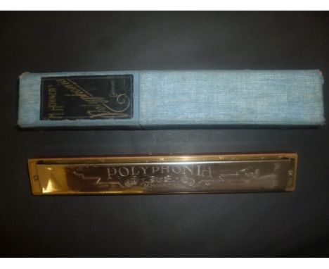 *M. Hohner's Polyphonia Harmonica No. 6, made in Germany, circa 1910,  housed in its original cloth-covered box  (1)
