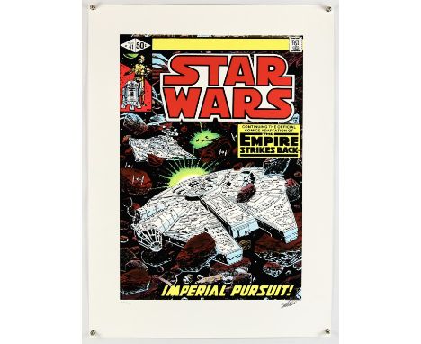 Star Wars: a set of 6 giclee prints of iconic Marvel Star Wars Comic book covers each hand signed by Stan Lee (Marvel Comics 