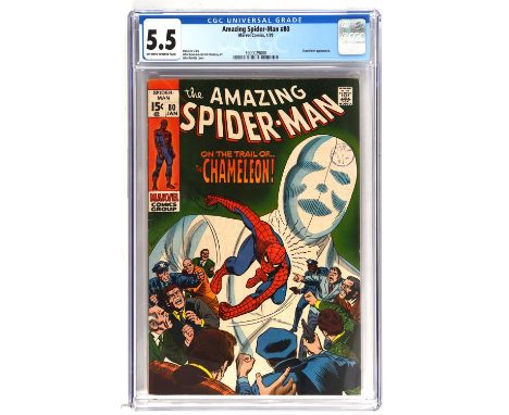 The Amazing Spider-Man No. 80 CGC Grade 5.5 featuring John Romita Sr cover (Marvel Comics, 1970).Creators: Stan Lee story, Jo