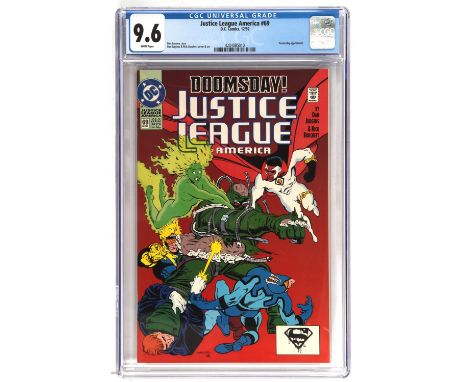 Justice League America No. 69 CGC Grade 9.6  Doomsday appearance (DC Comics, 1992).Doomsday appearance.Creators: Dan Jurgens 
