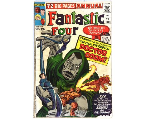 The Fantastic Four Annual No. 2  featuring the origin of Doctor Doom with classic Jack Kirby Doom cover (Marvel Comics, 1964)