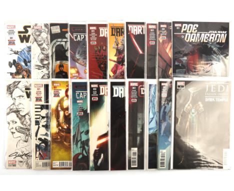 Star Wars: a group of 20 comics including rare variants and signed issues (Marvel comics, 2015 onwards).High-Grade condition.