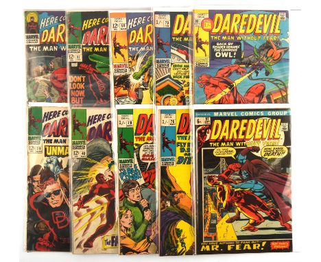 Daredevil: a group of 10 early Silver and Bronze-Age issues featuring classic covers and notable issues (Marvel Comics, 1966 