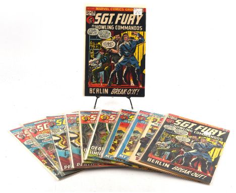 Sgt. Fury and His Howling Commandos: a large group of 77 Bronze-Age issues  including early Silver-Age annuals (Marvel Comics