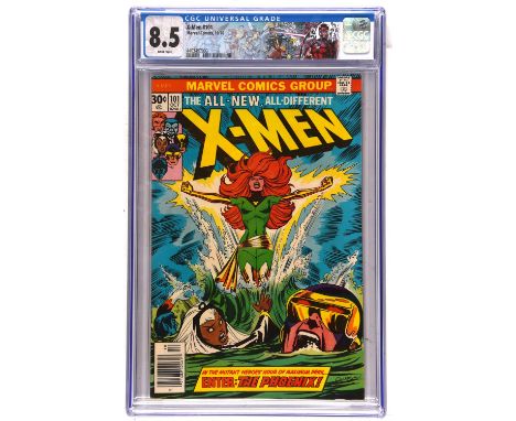 X-Men No. 101 CGC Grade 8.5  featuring 1st appearance and origin of the Phoenix (Marvel Comics, 1976).Key Marvel and X-Men 1s