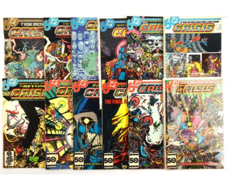 Crisis on Infinite Earths: a complete 1st print set of 12 comics (DC Comics, 1985).A complete High-Grade condition set of one