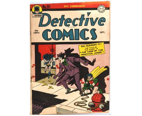 Detective Comics No. 91: an early classic Golden-Age Batman issue featuring Dick Sprang Joker cover (DC Comics, 1944)A wonder