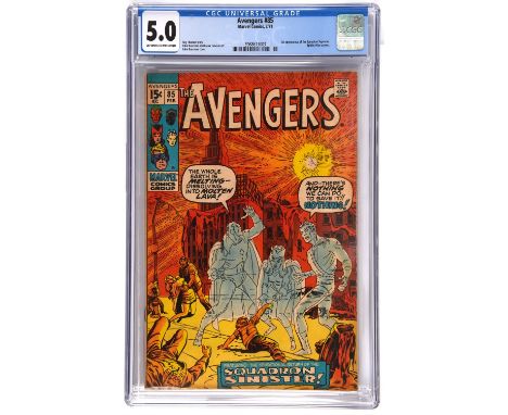 The Avengers No. 85 CGC Grade 5.0 featuring the 1st appearance of the Squadron Supreme (Marvel comics, February 1971).Creator