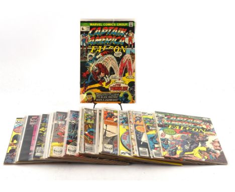 Captain America: a large group of 24 Bronze-Age issues featuring notable issues (Marvel Comics, 1973 onwards).This lot featur