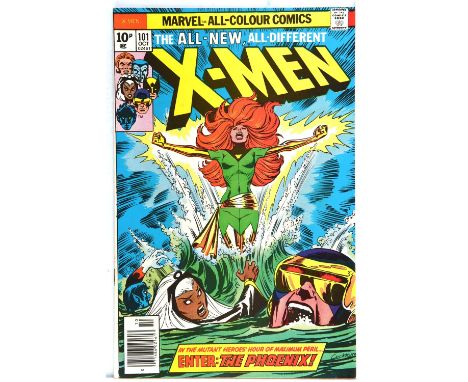 X-Men No. 101 featuring the 1st appearance and origin of Phoenix (Marvel Comics, 1976).Key Marvel and X-Men 1st issue featuri