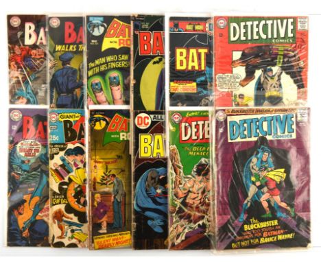 Batman and Detective comics, a group of 13 Silver and Bronze-Age comics (DC Comics, 1967 onwards).Batman (Bruce Wayne) is one