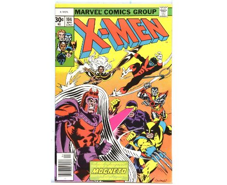 X-Men No. 104 featuring the 1st appearance of the Starjammers (Marvel Comics, 1977).Key Marvel and X-Men 1st issue featuring 