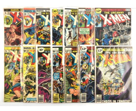 The X-Men: a group of 14 Bronze-Age issues featuring classic covers, 1st appearances and notable key issues including Milesto
