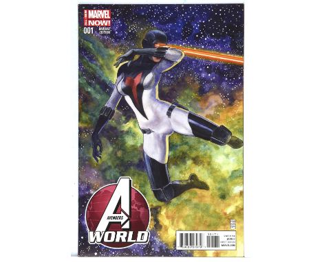 Avengers World No. 1: High-Grade Milo Manara 1:50 (1 per 50) incentive variant cover (Marvel comics, 2014).An incredibly scar