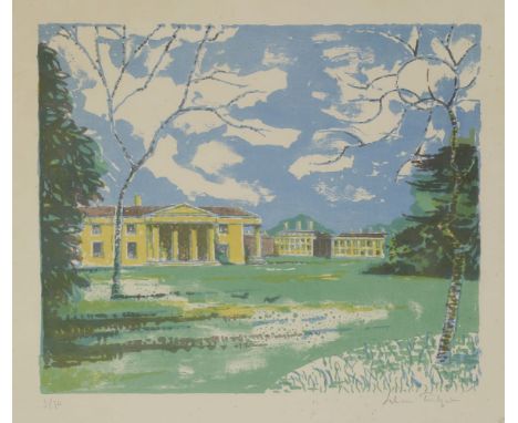 *Julian Trevelyan (British, 1910-1988)DOWNING COLLEGELithograph printed in colours, 1959/1962, from 'Julian Trevelyan's Cambr