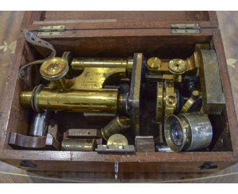 R & J Beck Ltd London Lacquered Brass Monoscope Marked 206/6 From Detachment U.B.V.R TAUNGGYI, In Fitted Mahogany Box With Va