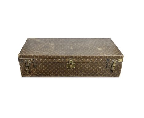 LOUIS VUITTON: A MONOGRAM AUTO TRUNKc.1920Monogram canvas with brass fittings, brass handle to each sideCondition Grade C100c