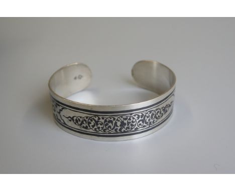 Silver and enamel bangle 