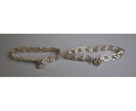 2 silver gate bracelets 