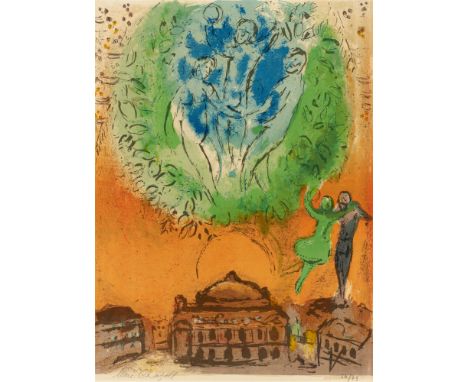 Marc Chagall, L'OpéraOriginal-Farblithographie auf Velin mit Wasserzeichen "ARCHES". 38,4 x 28,7 cm (39,4 x 29,3 cm). Signier