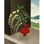 Albin Edelhoff, Vase mit weißem Blütenzweig