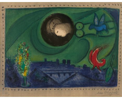 Marc Chagall, Quai de BercyOriginal-Farblithographie auf Velin. 37,8 x 46,5 cm. Signiert und nummeriert. Exemplar 62/75. Blat