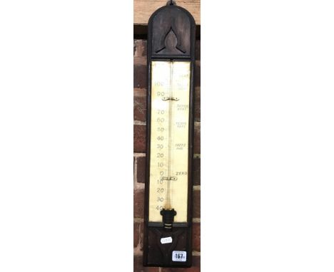 WOODEN HANGING THERMOMETER WITH REPLACED SCALE