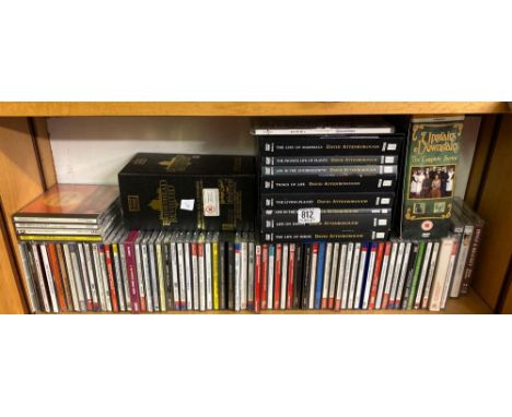 SHELF OF MIXED DVD's, BOXED SET OF DAVID ATTENBOROUGH'S LIVING PLANET &amp; BRIDESHEAD REVISITED