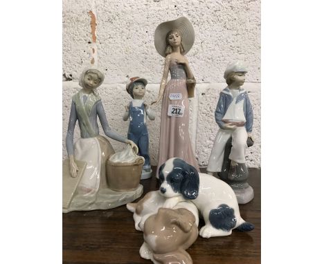 3 LLADRO FIGURES &amp; 2 NAO FIGURES