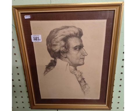 PAIR OF PORTRAIT ETCHINGS. ONE OF RICHARD WAGNER THE OTHER OF HAYDN, BOTH  SIGNED IN PENCIL.