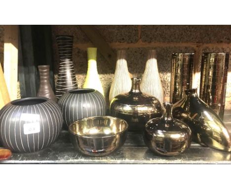 SHELF OF STUDIO POTTERY